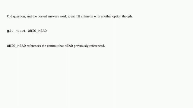 How do I undo 'git reset'? смотреть онлайн