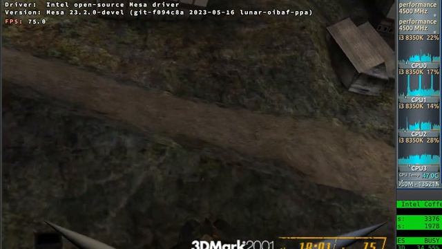 3DMark 2001SE D8VK Test 60fps QuickSync x64 + Sound (Core i3 8350K) + Mesa 23.x смотреть онлайн