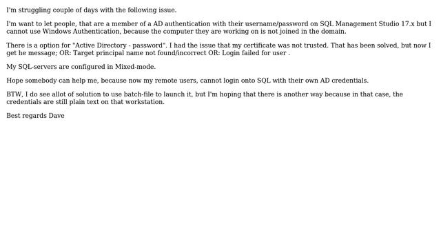 DevOps & SysAdmins: Authentication of a AD user in SQL Management Studio (2 Solutions!!) смотреть онлайн