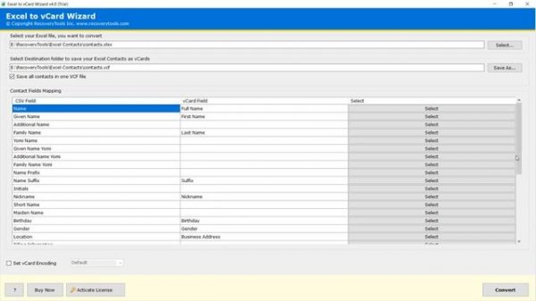 Convert Excel to vCard – How to Export Contacts from Excel to vCard ?