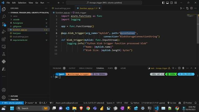 Azure Function Blob Trigger [Python] V2 смотреть онлайн