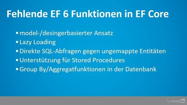 Entity Framework Core Tutorial: Das unterscheidet das Framework Core vom Framework 6|video2brain.co смотреть онлайн