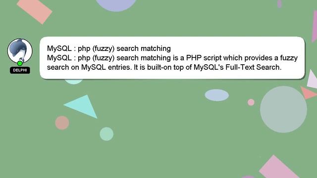 MySQL : php (fuzzy) search matching смотреть онлайн