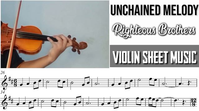 Free Sheet || Unchained Melody - Righteous Brothers | Violin Sheet Music
