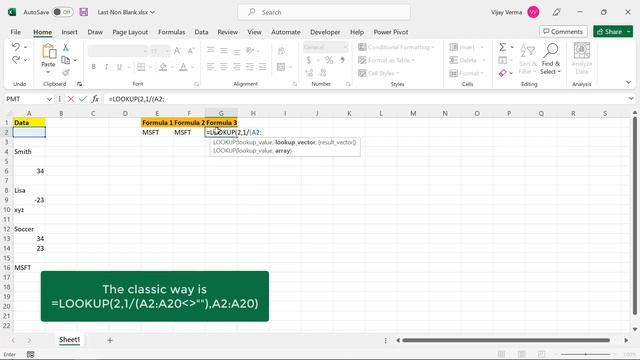 Excel - Get the last non blank value in a range смотреть онлайн