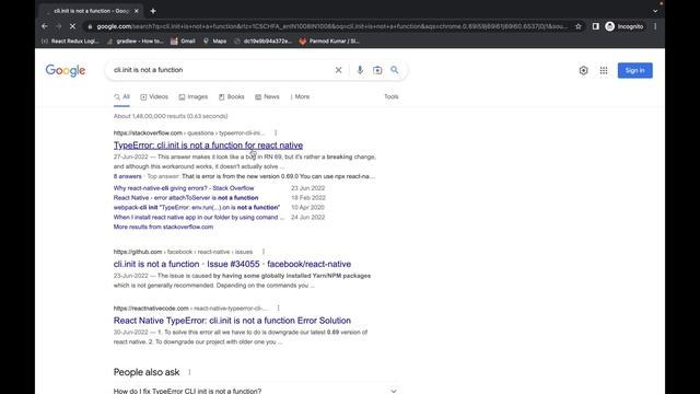 TypeError: cli.init is not a function for react native version 0.70 | GeekofGeeks | cli.init error смотреть онлайн