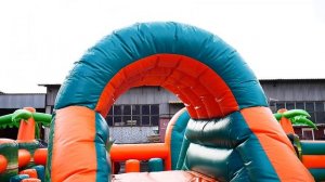 Надувной батут горка Панда Парк 16х8. Самый большой надувной батут тестируется ПромМашТестом