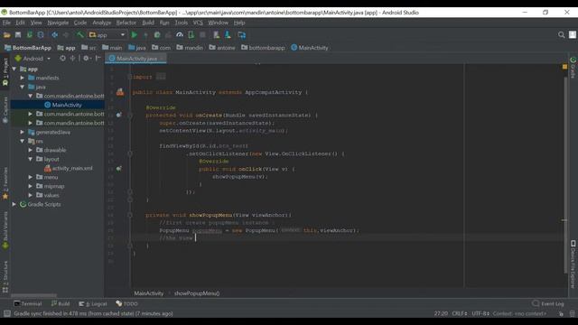 Android - Show Popup Menu Easily [TUTO] - Android Studio - Doreapp смотреть онлайн