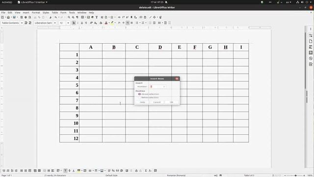 How to insert or delete rows/columns in LibreOffice Writer смотреть онлайн