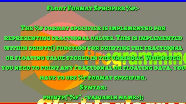 Format Specifiers in C ||HINDI and English||programming by shuklaclasses ||Anubhav shukla смотреть онлайн