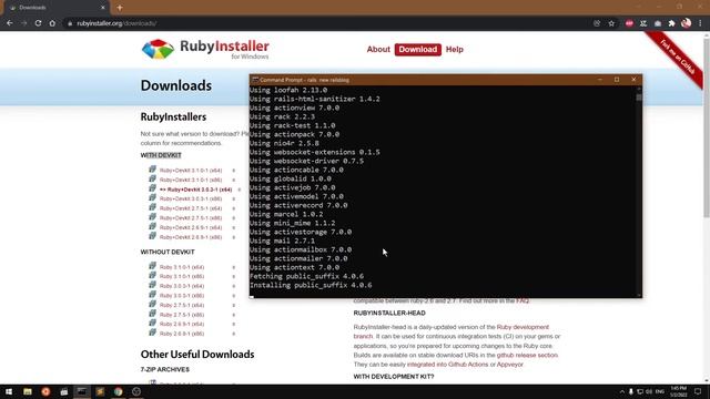 How to Install Ruby on Rails 7 on Windows 10 смотреть онлайн