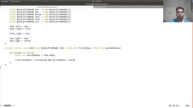 JAVA DATA STRUCTURE BINARY SEARCH TREE : Find Lowest Common Ancestor of two nodes Without Recursion смотреть онлайн