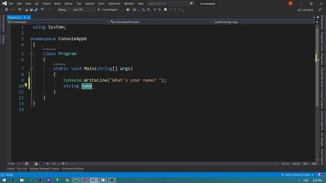 C# Console readline writeline - string - variable - learn C# - C# exercise for beginners смотреть онлайн