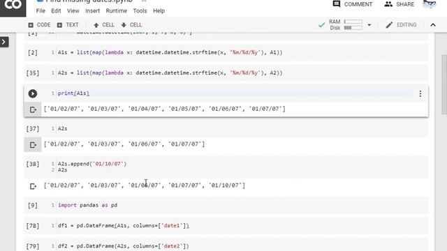 Find missing dates in a given two lists of dates смотреть онлайн