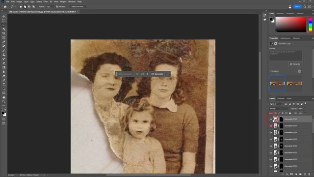 How to Restore Old Damaged Photos with Photoshop Generative Fill смотреть онлайн