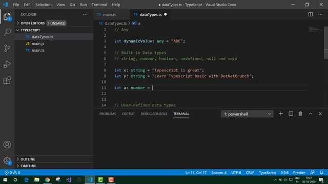 TypeScript Tutorial - Datatypes in TypeScript | Any, Built-in смотреть онлайн