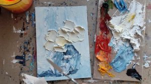 ЦВЕТЫ ? текстурной пастой мастихином ИМПАСТО