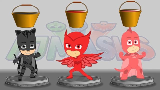 Раскраска Герои в Масках. Разучим цвета для детей. PJ MASK COLORS. смотреть онлайн