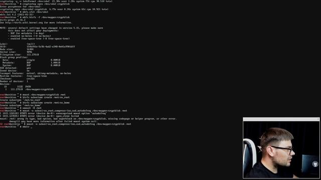 Установка arch linux на btrfs 2022 смотреть онлайн