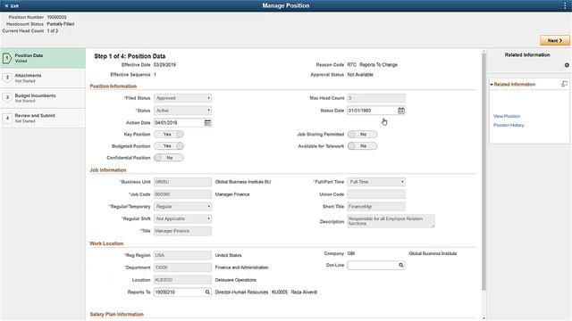 PeopleSoft Fluid Position Management смотреть онлайн