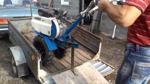 Как я закатываю мотоблок на прицеп .