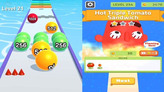 ?♻️ Ball Run 2048 New Big Update Vs Sandwich Runner All Levels Gameplay 4K Nr 25 смотреть онлайн