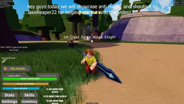 Anti Magic Showcase! (SUPER OP!) | Black Clover Kingdom Grimshot Roblox смотреть онлайн