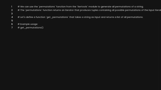 Generate all permutations of a string смотреть онлайн