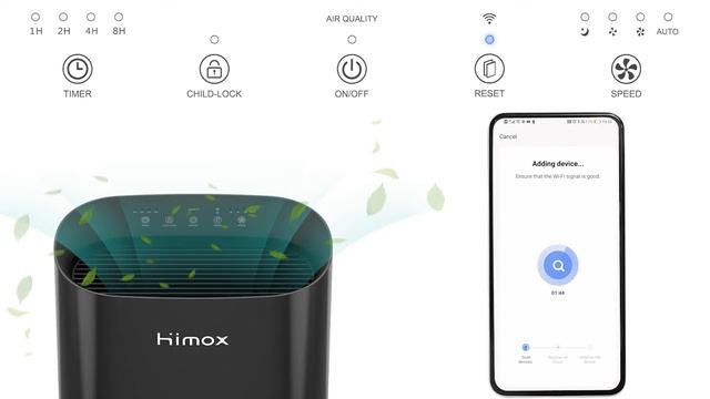 Himox H05 black wifi air purifier смотреть онлайн