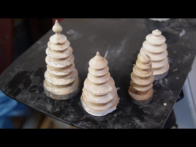 Новогодняя ёлка из берёзы, из рябины, из... Декор для дома с помощью токарного станка смотреть онлайн