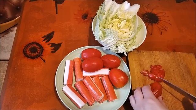 Салат из крабовых палочек с пекинской капустой смотреть онлайн