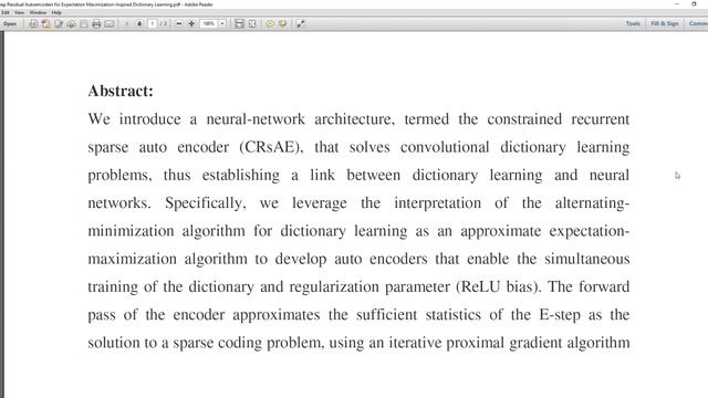 Deep Residual Autoencoders for Expectation Maximization Inspired Dictionary Learning смотреть онлайн