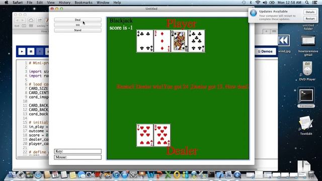 blackjack written in Python from coursera смотреть онлайн