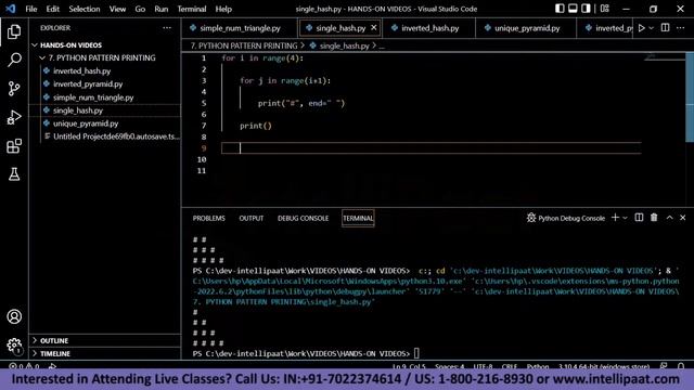 Python Pattern Tutorial | Python Pattern Printing Programs | How To Print Patterns In Python смотреть онлайн