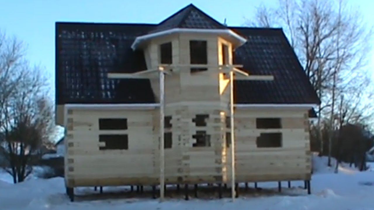 Дом под усадку из профилированного бруса | СК Домострой смотреть онлайн