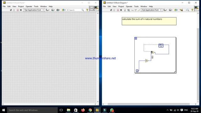 calculate sum of n natural numbers using for loop by LABVIEW смотреть онлайн