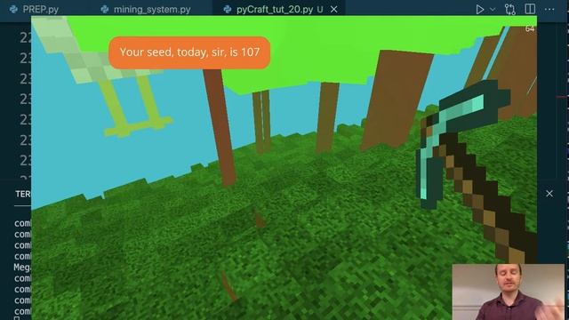 Minecraft in python (Ursina): load terrain and gamestate from saved file - part 20 смотреть онлайн