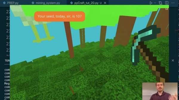 Minecraft in python (Ursina): load terrain and gamestate from saved file - part 20