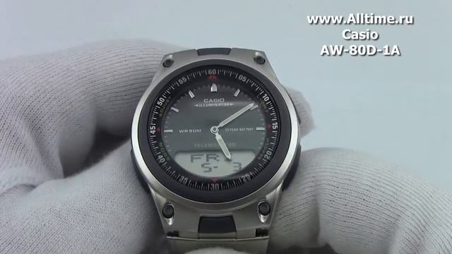 Мужские японские наручные часы Casio AW-80D-1A смотреть онлайн