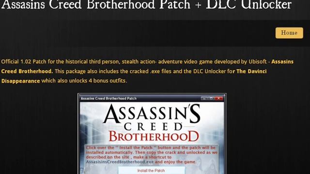 Assasins Creed Brotherhood Patch + DLC Unlocker [The Davinci Disappearance] (Mediafire Link) смотреть онлайн