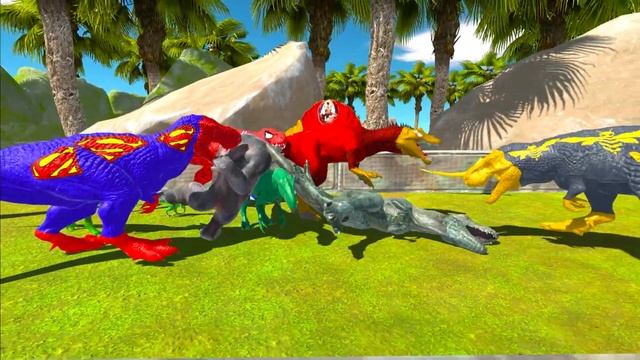 MARVEL COMICS SPEED RACE DINOSAURS SUPERHEROES RESCUE Jurassic Park - Animal Revolt Battle Simulato смотреть онлайн