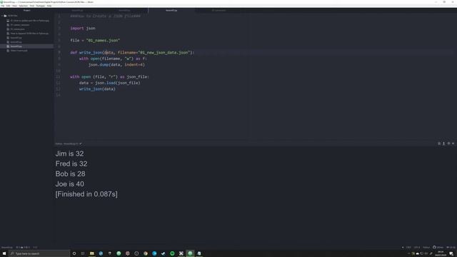 How to Create a JSON file in Python (Python and JSON Tutorial 03) смотреть онлайн