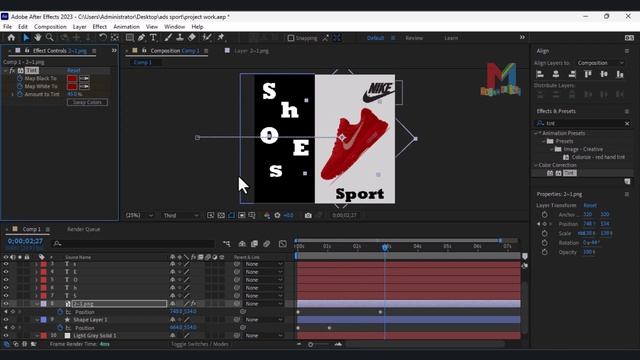 Product ads for social media post in after effects After Effects Tutorial смотреть онлайн