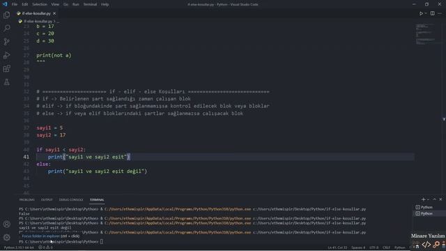 Python if Elif Else Koşullu Durumlar [ 2022 ] смотреть онлайн