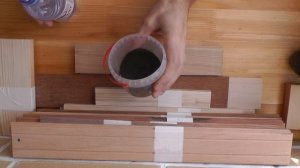 Тонировка 23-х пород древесины железно-уксусной морилкой. Покраска дерева (поверхностное морение)