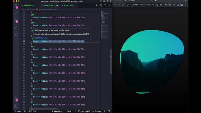 Blended Photo & Gradient Blob Animation - HTML CSS (SCSS) - No JavaScript смотреть онлайн