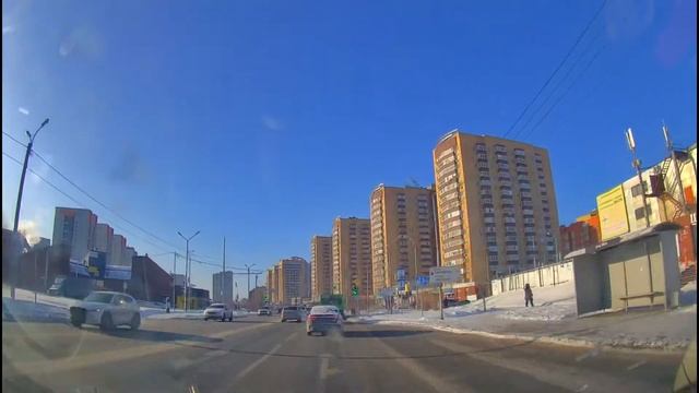 Fast Travel on the Tyumen city streets/Ускоренная поездка на автомобиле по Тюмени с заездом на АЗС смотреть онлайн