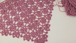 Красивая шаль крючком. Новый узор для шали крючком