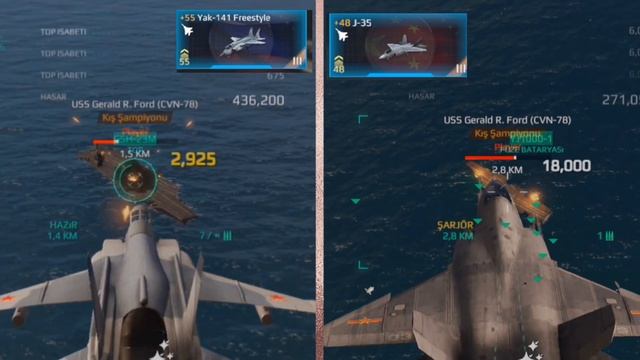 J-35 vs YAK-141 saldırı savaşçısı toplam hasar karşılaştırması | Modern Warships смотреть онлайн