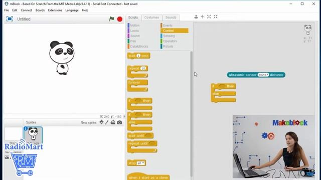 #05 MBot - ультразвуковой датчик